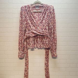 Sabina Musayev Anthropologie Floral Blouse Sz M EUC!